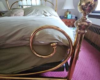 King brass headboard and foot board with split adjustable bed by solaire , buy the brass bed or electric mattress sold separately
