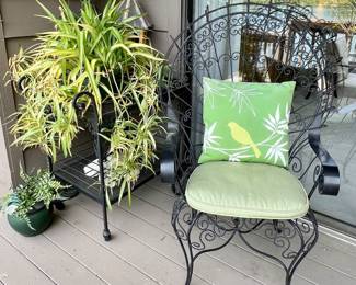 1 of 2 Beautiful Vtg. ornate high back wrought chairs