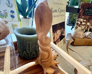 Carved Snake from petrified wood - front side