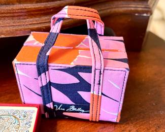 Vtg. Vera Bradley Playing cards w/case - one card pack is unopened