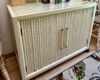 Vtg. Bamboo style cabinet