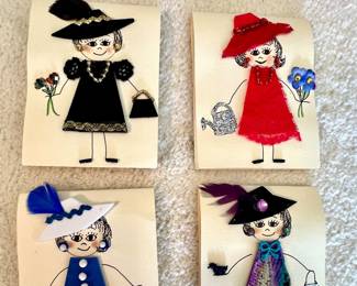 4 of 8 of the cutties Vtg. Hand made Bridge tally books we've ever seen