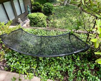 1 of 2 Wrought iron half round benches