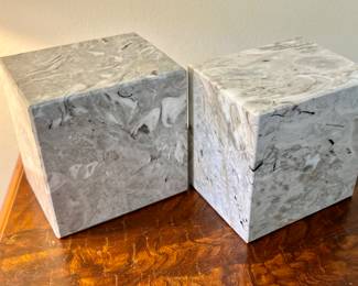 Marble cube bookends