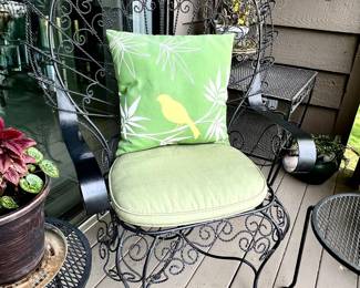 1 of 2 Beautiful Vtg. ornate high back wrought chairs