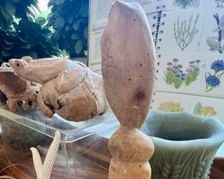 Carved Snake from petrified wood - back side