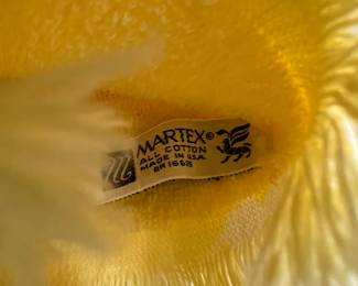 Vtg. Yellow Martex cotton towel set