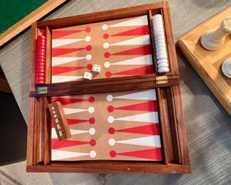 Backgammon game w/wood case