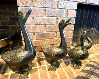 4 Vtg. Black/Cast Iron (I'll check when we get back to set up) Japanese Geese