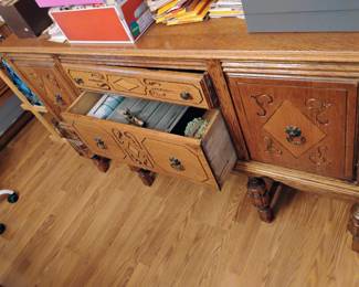 antique buffet matches cabinet and table