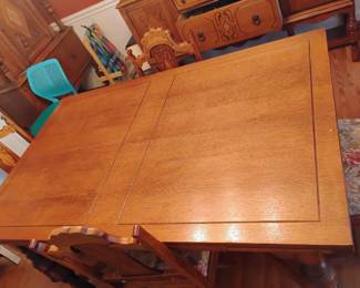 Antique table and 6 chairs
