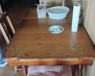 ANTIQUE TABLE AND CHAIRS