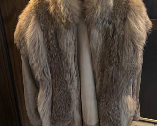 Leather and fur jacket