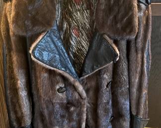 Leather and fur coat