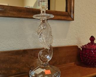 Waterford crystal seahorse candle holder 