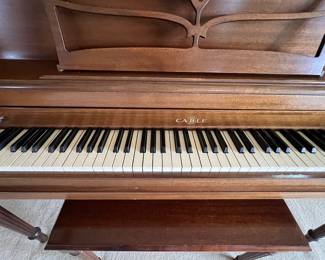 Cable upright piano w/bench