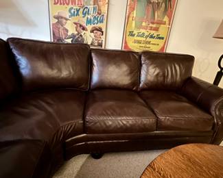 Water E. Smithe leather "L" shaped couch - 7' X 7'