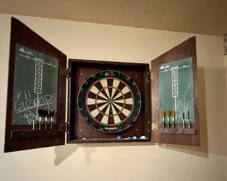 Cock and Fox - Grog & Ale Dart board wall cabinet