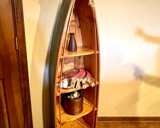 Half wood boat shelf