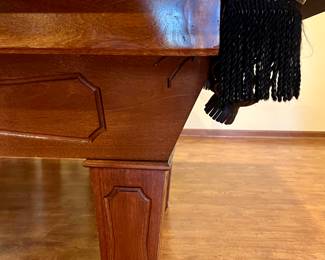 Vtg. pool table w/like new black felt top
