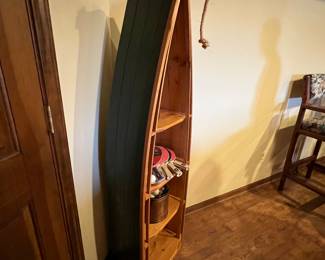 Half wood boat shelf