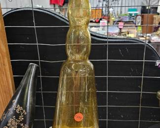 AMBER YELLOW GLASS BOTTLE