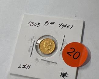 1853 $1 TYPE 1 GOLD COIN
