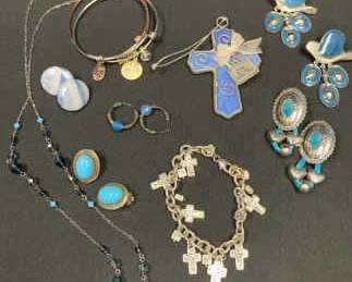 CT519Blue Costume Jewelry