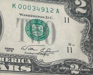 Low Serial number currency