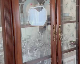 China cabinet with crystal and dishes