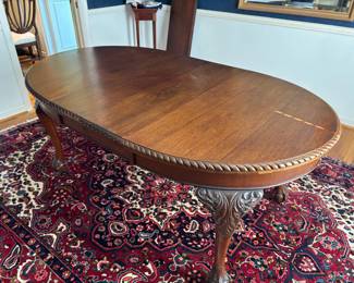 Antique Ball and Claw Table with 2 Extra Leaves
