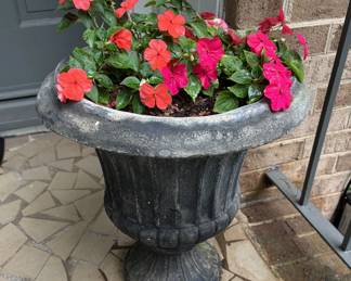 1 of a Pair of Concrete Planters