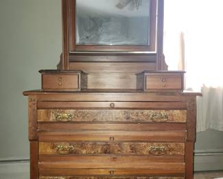 Antique Eastlake chest with mirror