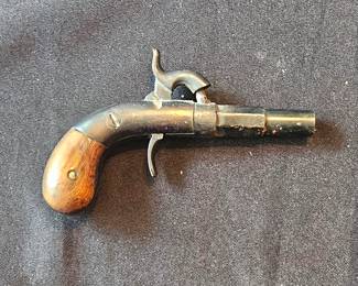 1 of 3 pictures - Original Civil War Period Cap And Ball .32 Caliber Steel Frame Antique Pistol