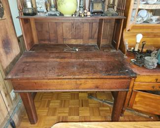 Vintage architect desk with fold up top for storage