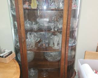 Vintage Curved glass display cabinet