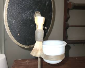 Vintage Shaving mirror with shaving cream bowl