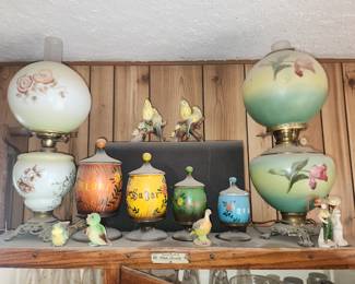 Vintage lamps, Dry goods cannisters