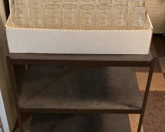 Two tier metal shelf