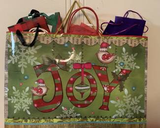 Holiday gift bags and tissue paper