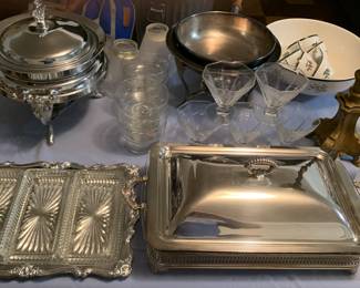 Silver plate serving ware