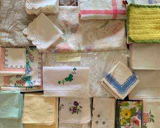 Linens galore! Totally vintage, clean and pressed!