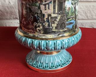 Mid century decorative transferware planter vase (Sesto Fior - Italian import)