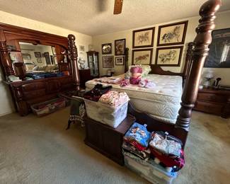 Six piece Paul Bunyan bedroom suite.