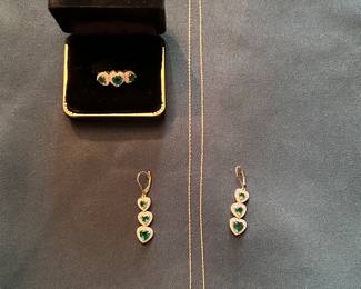 Gorgeous 14k Necklace, ring and earrings.