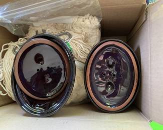 Four glazed pottery crocks for beans, chicken pot pies, or onion soup! Mmmmmmmmm!
