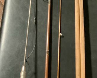 Vintage rods and reels for fly fishing.