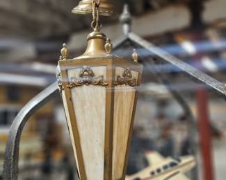 Slag glass lamp