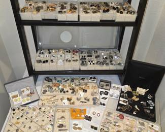 Men's jewelry: cufflinks (Swank, vintage gold filled, Hickok and more), tie tacks ~ lots of tie bling for a well dressed gentleman.