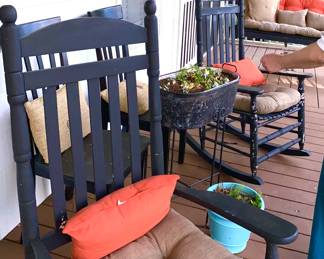 Wooden front porch rockers